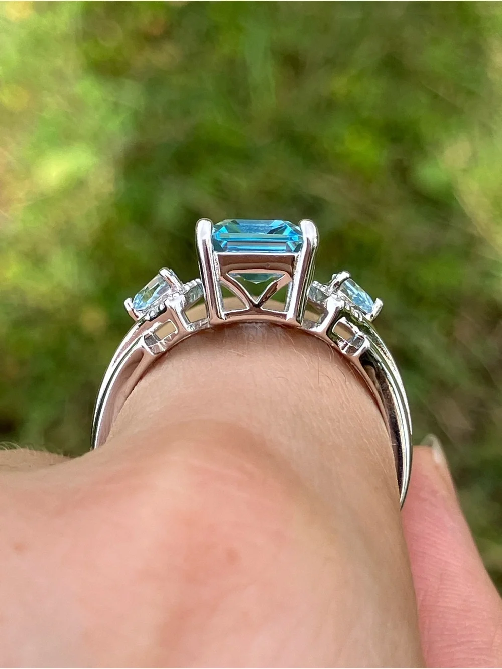 Sky Blue Topaz Sterling Silver Ring Size 10